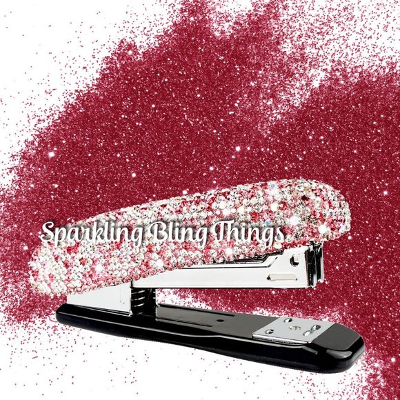 NWT Sparkling Bling Swarovski Crystal Rhinestone Desk Set: Red +  FREE G… - Picture 12 of 16